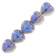 Czech Hearts beads kralen 6mm Crystal azuro 00030/22201